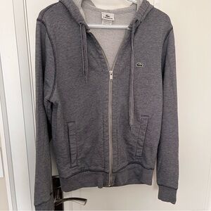 Lacoste blue and white pinstripe zip up hoodie—Size 3 (M)